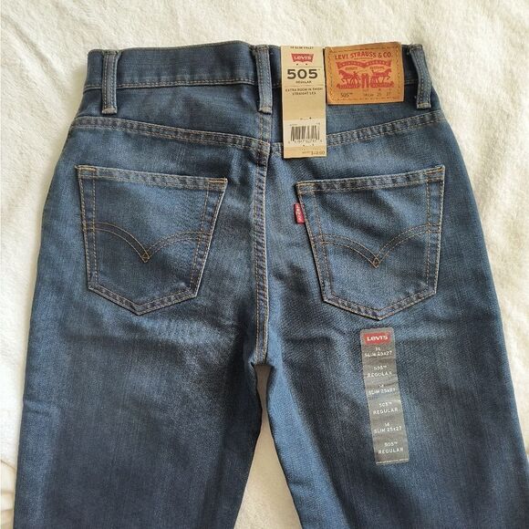 Levi's 505 14 Slim 25" × 27" Extra Room In The Thigh Straight Leg Jeans - Picture 6 of 9